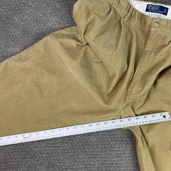 Vtg Polo Ralph Lauren Corduroy Pants Pleated Cuffed Mens 38 x 32 Fits 36x31.5 - Picture 13 of 14